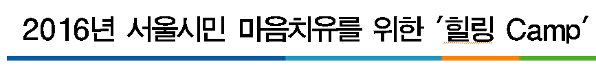 2016년 서울시민 마음치유를 위한 '힐링 Camp'
